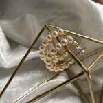 スワロフスキーパールを使ったフープピアス小/フォーマル結婚式お呼ばれに