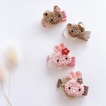 ＊小さなうさぎ・くまのヘアクリップ　1個　クリップ3.5cm
