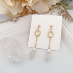 rainbow moonstone & pearlピアス♡