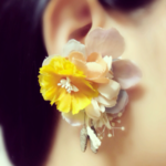 パステルの布花ピアス・イヤリング(片耳用)A-1