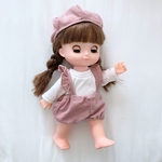 メルちゃん・ソランちゃんサイズ＊コーデュロイ6枚はぎべレー帽＆サスペンダー付きかぼちゃパンツセット※Tシャツは付きません