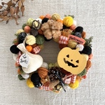 毛糸のハロウィンリース（25cm）〈chocolate tea party〉