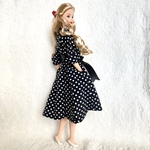 ドットフレアーシャツワンピース　ジェニー　バービー　モモコ　高校生リカちゃん　27cmドール ドール服　アウトフィット