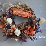 ハロウィンプレートの木の実wreath