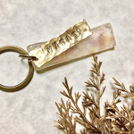 〈紫系〉真鍮×レジン　名前入りキーホルダー