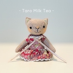 8cm 着せ替えねこちゃん タロイモミルクティー