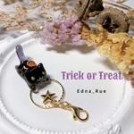 🌟Trick or Treat🌟パンプキン🎃ねこ マスクチャーム  送料無料 レジン ジャンピング猫