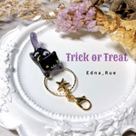🌟Trick or Treat🌟コウモリ🦇ねこ マスクチャーム  送料無料 レジン ジャンピング猫