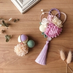 七五三や卒業式に！マムと梅花の髪飾り ラベンダー／ベージュ