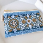 【中】インド刺繍のファスナーポーチ