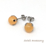 802【オレンジカルセドニー】天然石一粒ピアス＊8mm