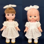 白ワンピース&ヘアーリボン　メルちゃん　ソランちゃん