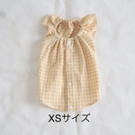 [犬服] XSサイズ 完成品 チワワ　　　　　　　　　　　ギンガムチェックキャミソール ワンピース 背中開き バックオープン