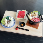 ミニチュア　すき焼きセット