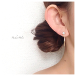 大人気です♡【再販54】＊都会の煌めき＊swarovski square & gold diamond metal bar rich earring