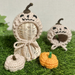 ハロウィン かぼちゃ ニット帽 ベージュ