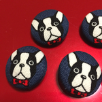 【増量】4個セット フレンチブルドッグくるみボタン