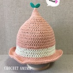 ふたばのとんがりハット帽・ピンク