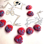 【2コセット】JIRI＊IVANA#czech beads#チェコビーズ　skull15✖️18㍉ matte red/blue