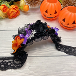 ワンコ用カチューシャ♡ハロウィン黒花✧︎Sサイズ