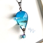 〔受注制作〕空気球【碧空】　ネックレス/ペンダント　雲レジンアクセサリー