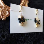 黄金の実る葡萄（黒オニキス）ピアス