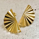 ２個(1ペア) 304ステンレス デザインピアス 半円 ピアス ステンレス ピアス 金属アレルギー アレルギー 金属アレルギー対応 真空メッキ ゴールド 素材 パーツ 