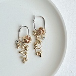 custom silver×gold 〜way大ぶりピアス/イヤリング