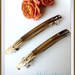 バレッタ用金具✴︎10cm 2個セット シルバー  お花バレッタ