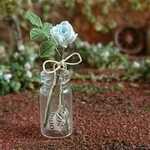 ミニチュアの花「パステルブルーの薔薇の小瓶B」