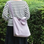 やわらか綿麻キャンバスの2WAYバッグ☆ラベンダーピンク