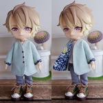 ミントグリーン　袖まくりカーディガン　