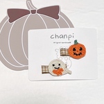 【👻 再販 👻】ハロウィンにぴったり♡かぼちゃ、おばけモチーフ ヘアクリップ、ベビーやキッズの写真撮影に...♪*ﾟ(オレンジ)