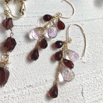 【ご予約品】ガーネット・アメトリン*鈴なりピアス