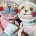 【teaburachatcha様】おやすみソックなまけものさん　ピンク② ソックモンキーアレンジ　靴下ぬいぐるみ　オオサンショウウオ
