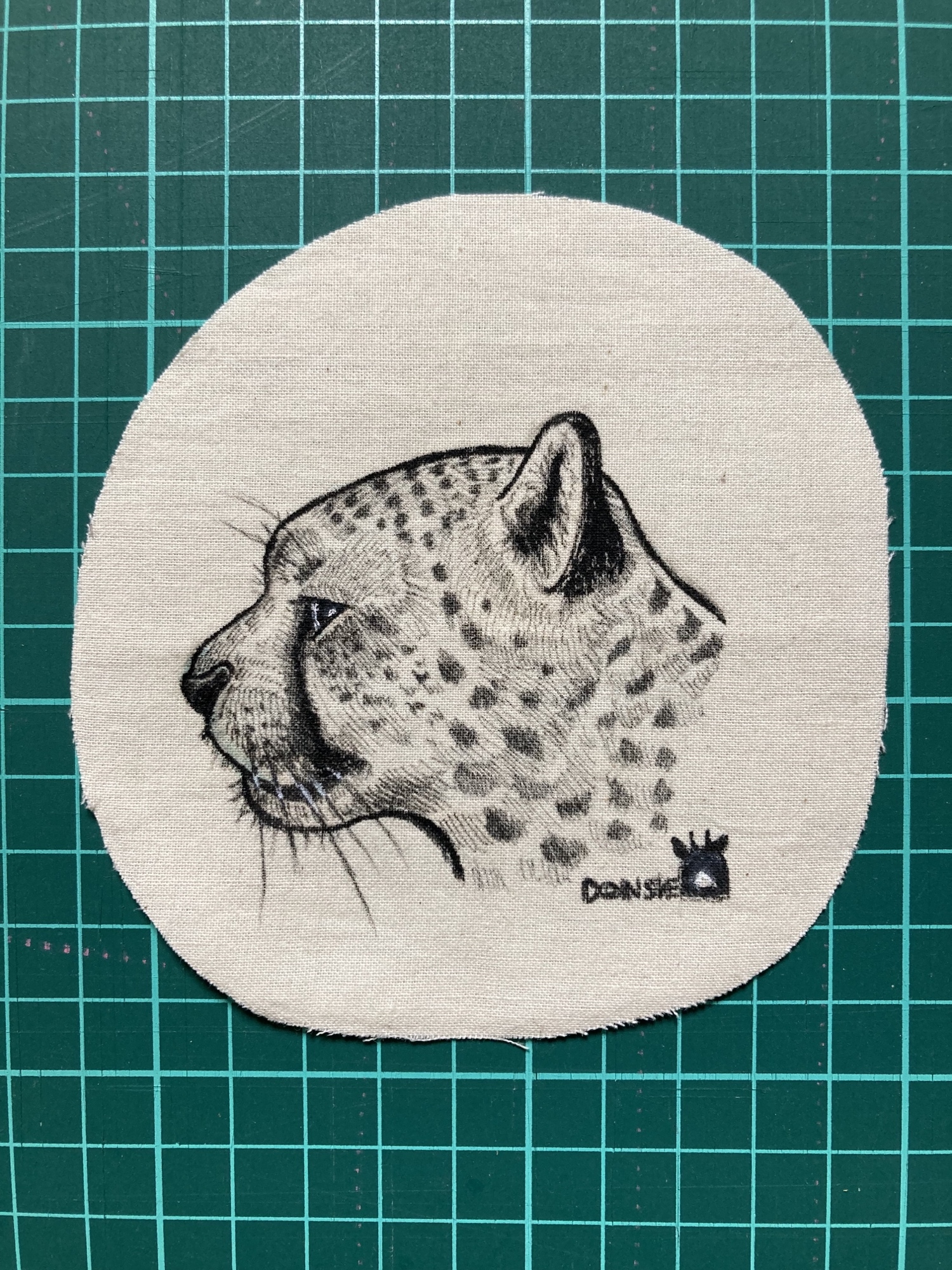 チーター　額付　猫　原画 猫のちっちゃな原画 6月梅雨 04 イラスト クワハラシホコ 通販