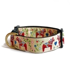 3.8cm幅 29～46cm ダーラナホース柄 首輪 犬用