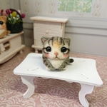 猫72◎キジトラ デブ猫 羊毛フェルト ネコ ぽっちゃりさん 置物 飾り 猫雑貨 