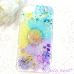[ご注文品] 押し花iphoneケース＊華やかガーベラ✴︎sunrise＊ スマホケース 名入れ可能  ラメ・ホロ・スワロフスキー無料 [受注製作]
