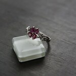 ロードライトガーネット　ハートフラワーリング　SILVER925
