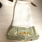 犬服　SS アラン風ニット白　きのこ図鑑ワンピース