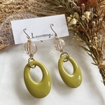 ピアス　イヤリング　大振りピアス　おおぶり　アクリルパーツ　ぶら下がり　べっ甲　アクリルチェーン