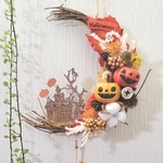 送料無料三日月🌜️ハロウィンリース　玄関リース