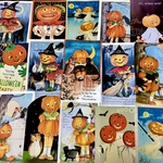 (再販×5)🎃パンプキンキッズ🎃＊コラージュ素材＊コラージュペーパー＊ジャンクジャーナル