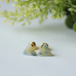 【再販】さんかくピアス(青黄マーブル)