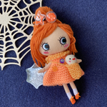 koha6190様専用　ハロウィン　オバケちゃん付　かぼちゃカラーワンピースコーデセット　イーマリーちゃん　