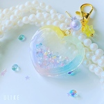 ふわふわレインボー🍬ハート♡シャカシャカキーホルダー