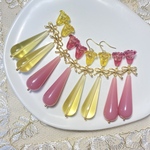 💛リボンとお花のドロップピアス