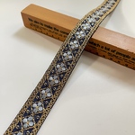 約2.5cm幅/刺繍リボン/ネイビー/ワントーン/細リボン