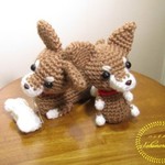 チワワのあみぐるみとパターカバー